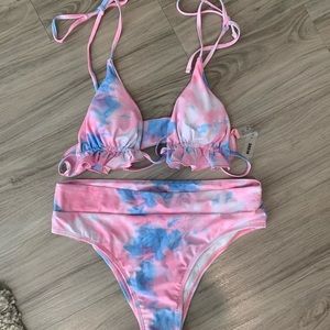 Cotton candy tie dye bikini
